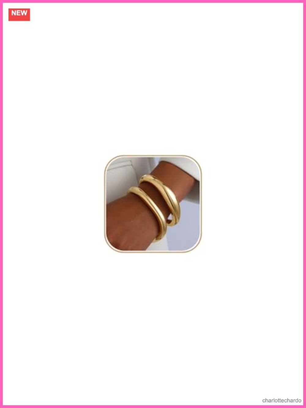 14k Gold Plated Hinged Bangle Bracelets Set for Women, Chunky Cuff Stack